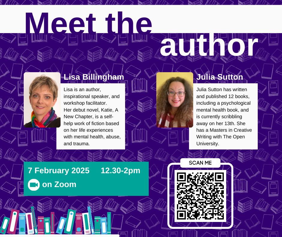 Image of event with pictures of authors