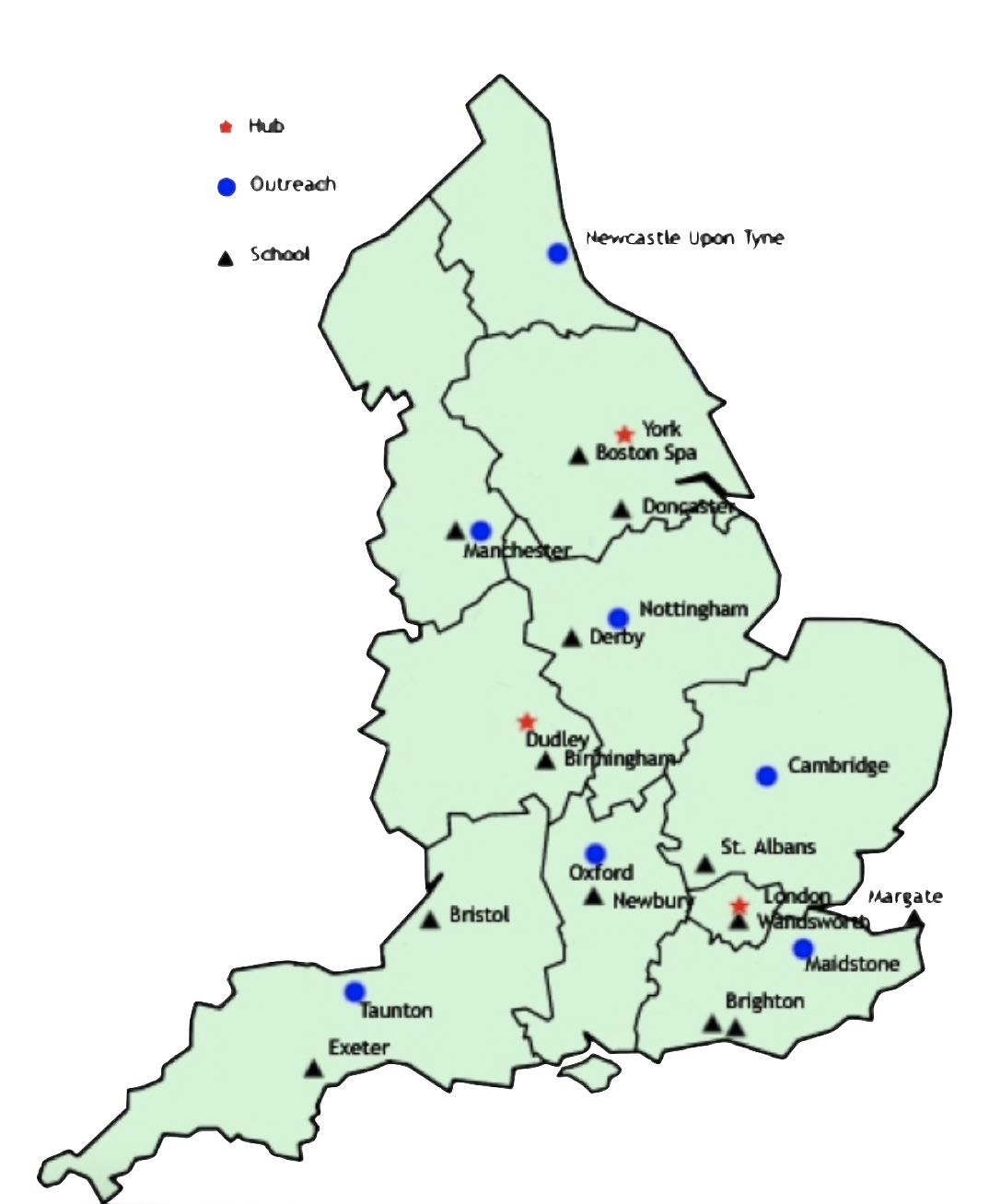 Map of Deaf CAMHS services across the UK